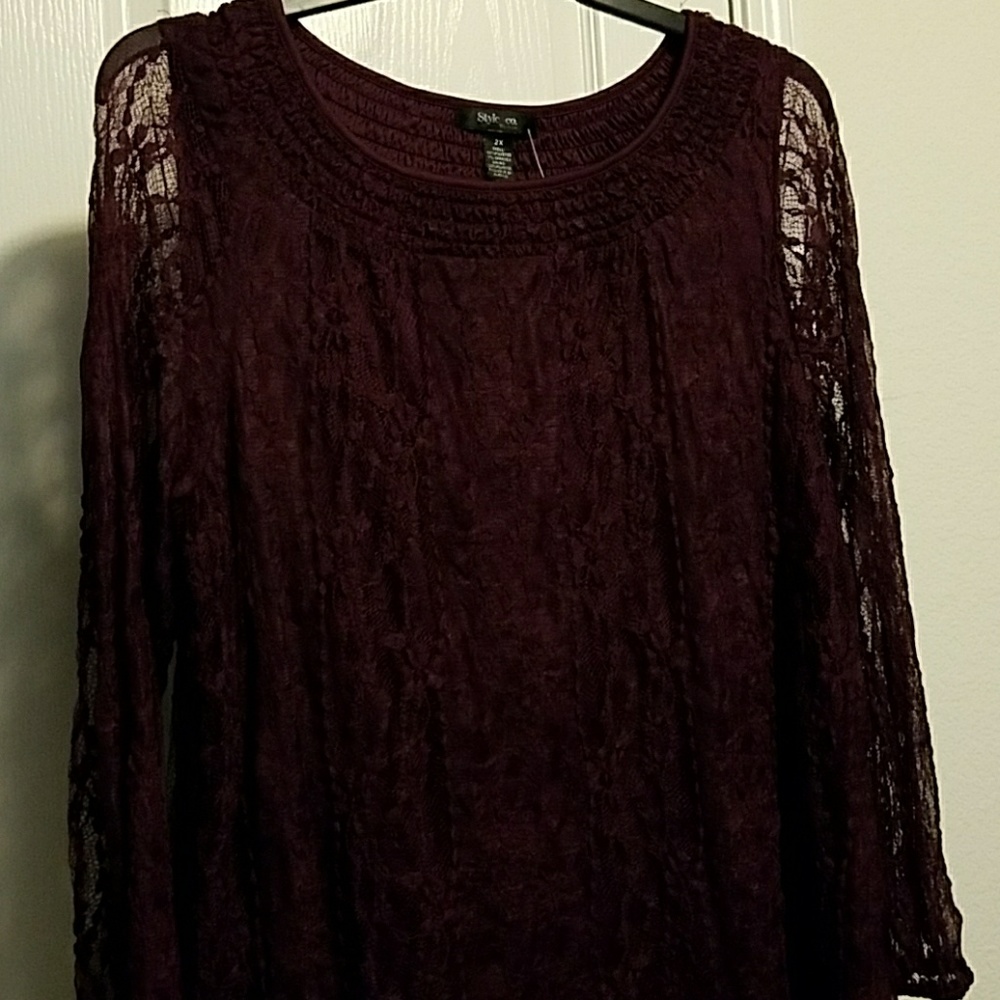 NWT style & co lace overlay blouse